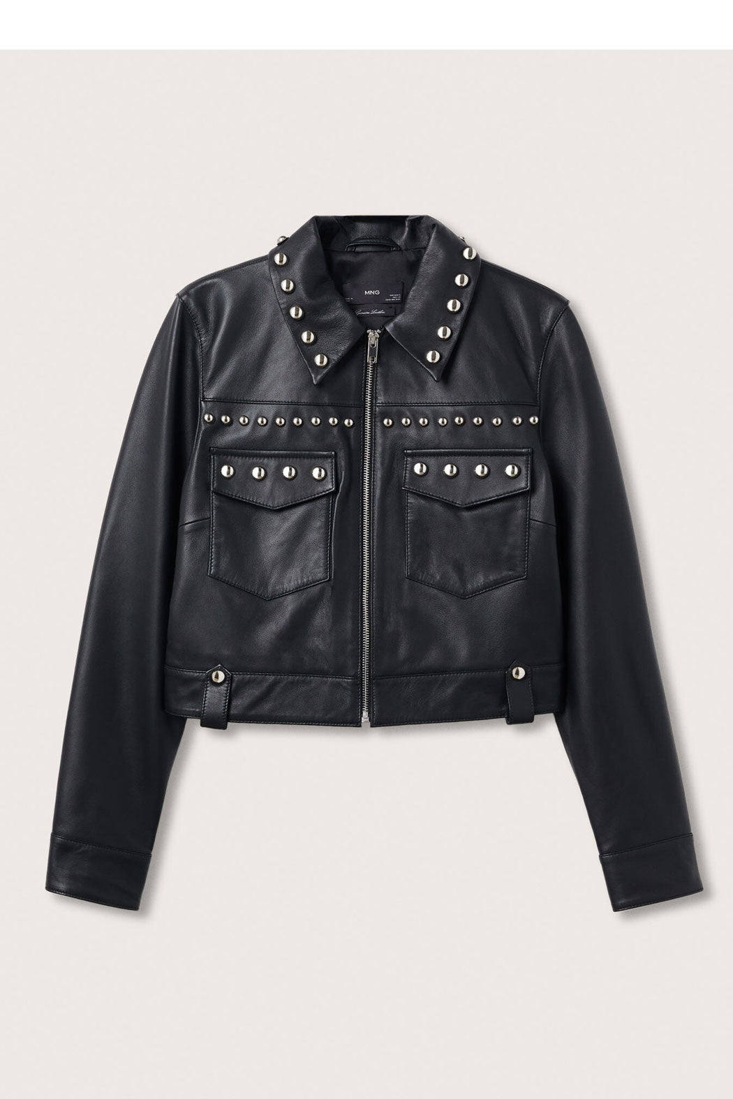 Women’s "Neon-Vintage" Rebel Moto | Premium Black Lambskin | Retro Silver Spikes & Studded Armor | Full Grain Apparel