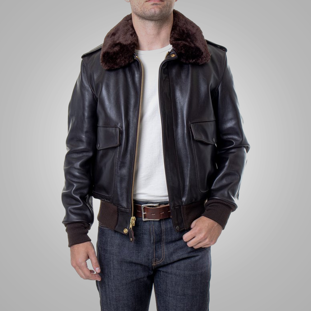 Men’s "Aviation Elite" Hybrid | Premium Brown Cowhide | RAF x A-2 Commander Flight Jacket | Full Grain Apparel