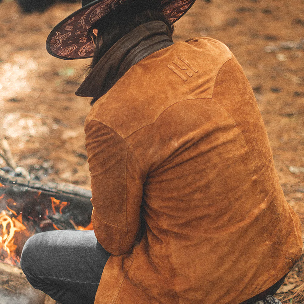 Men’s "Midnight Frontier" Suede Jacket | Premium Brown Calf Suede | Authentic Hand-Cut Fringe Western Jacket | Full Grain Apparel