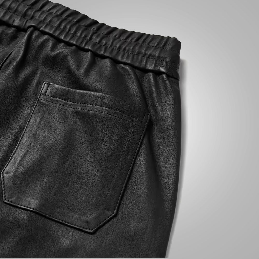 Men’s Apex-Black Leather Trousers | Premium Sheepskin | Full Grain Apparel