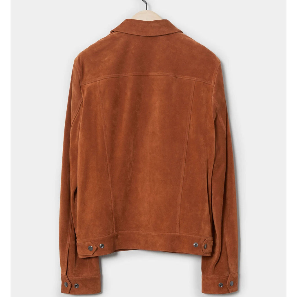 Men’s "Ignite" Burnt Orange Suede Biker Jacket | Premium Goat Suede | Asymmetrical Moto Design | Full Grain Apparel