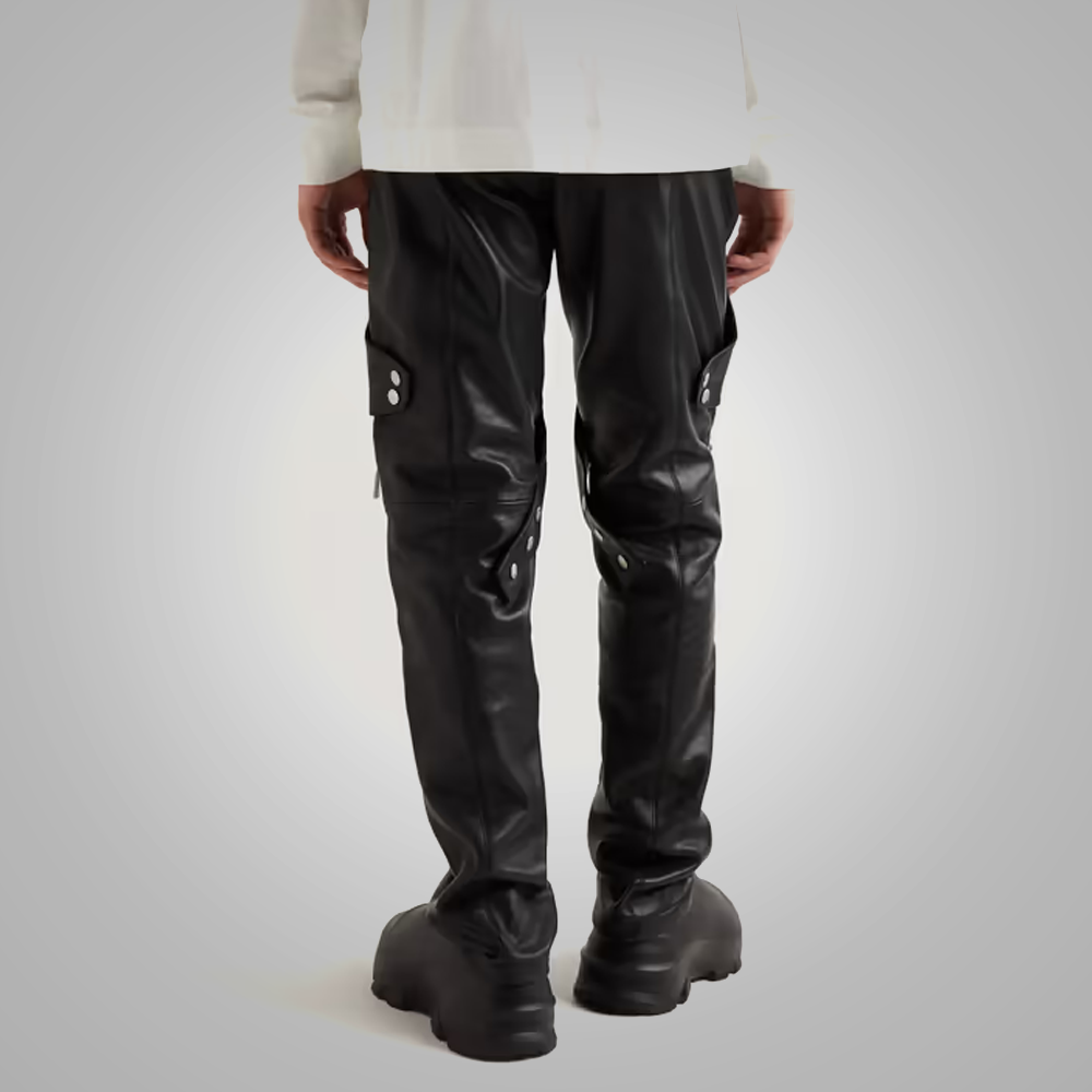 Men’s "Midnight Pulse" Moto Pants | Premium Black Sheepskin | Genuine Fashion-Fit Biker Trousers | Full Grain Apparel