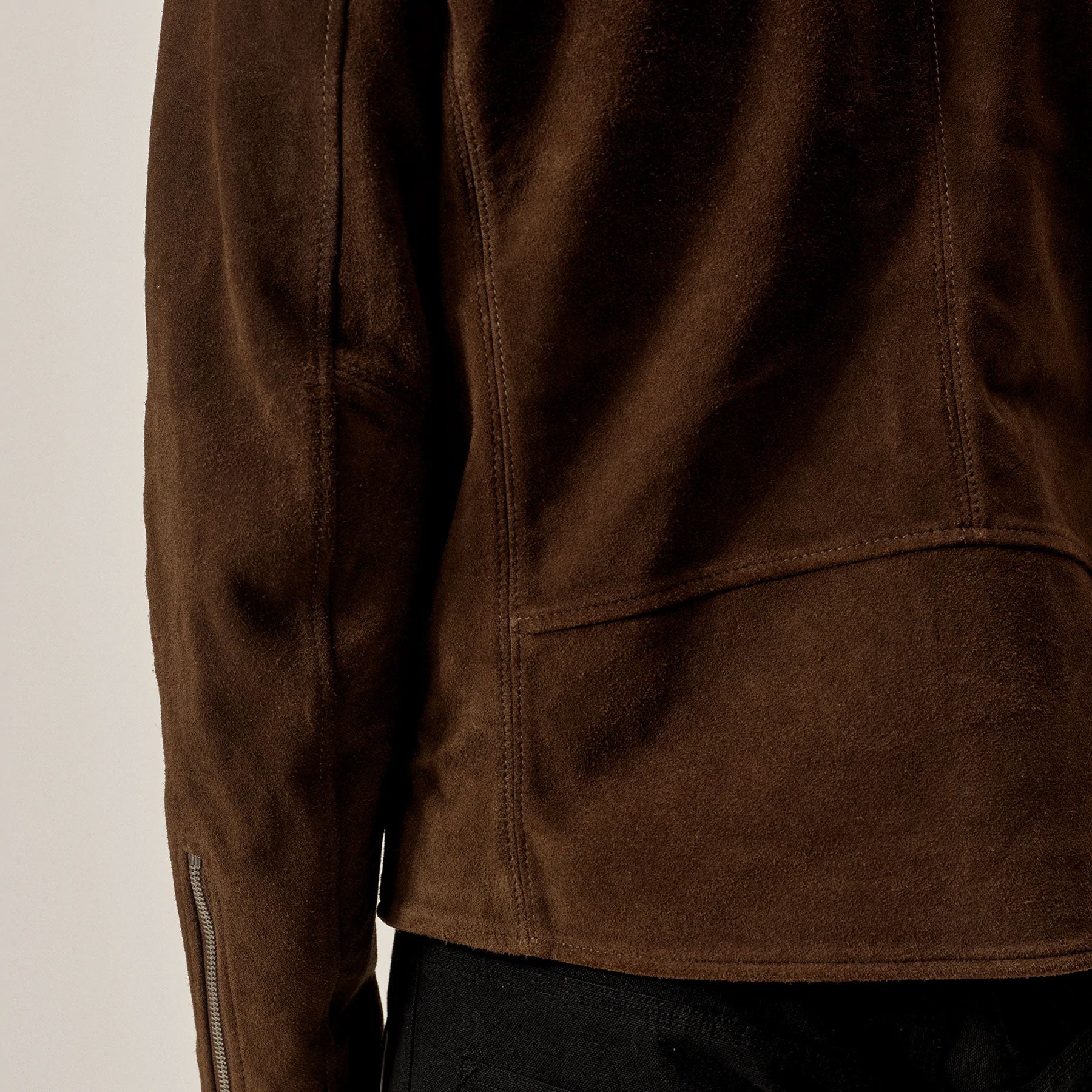 Men’s "Canyon Bridge" Hybrid Bomber | Brown Suede & Smooth Leather | Jeans-Style Trucker Fusion | Full Grain Apparel
