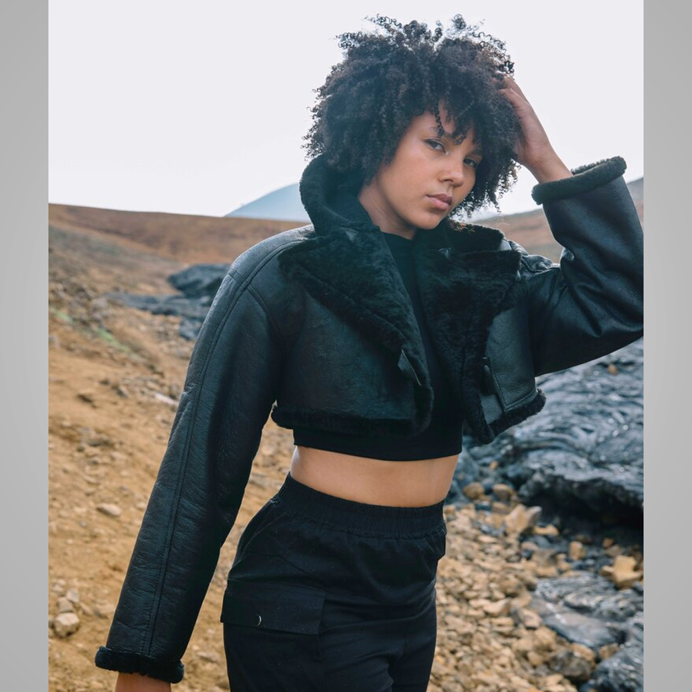 Women’s "Midnight Stealth" B3 | Premium Black Sheepskin | Genuine Shearling Pilot Aviator Jacket | Full Grain Apparel