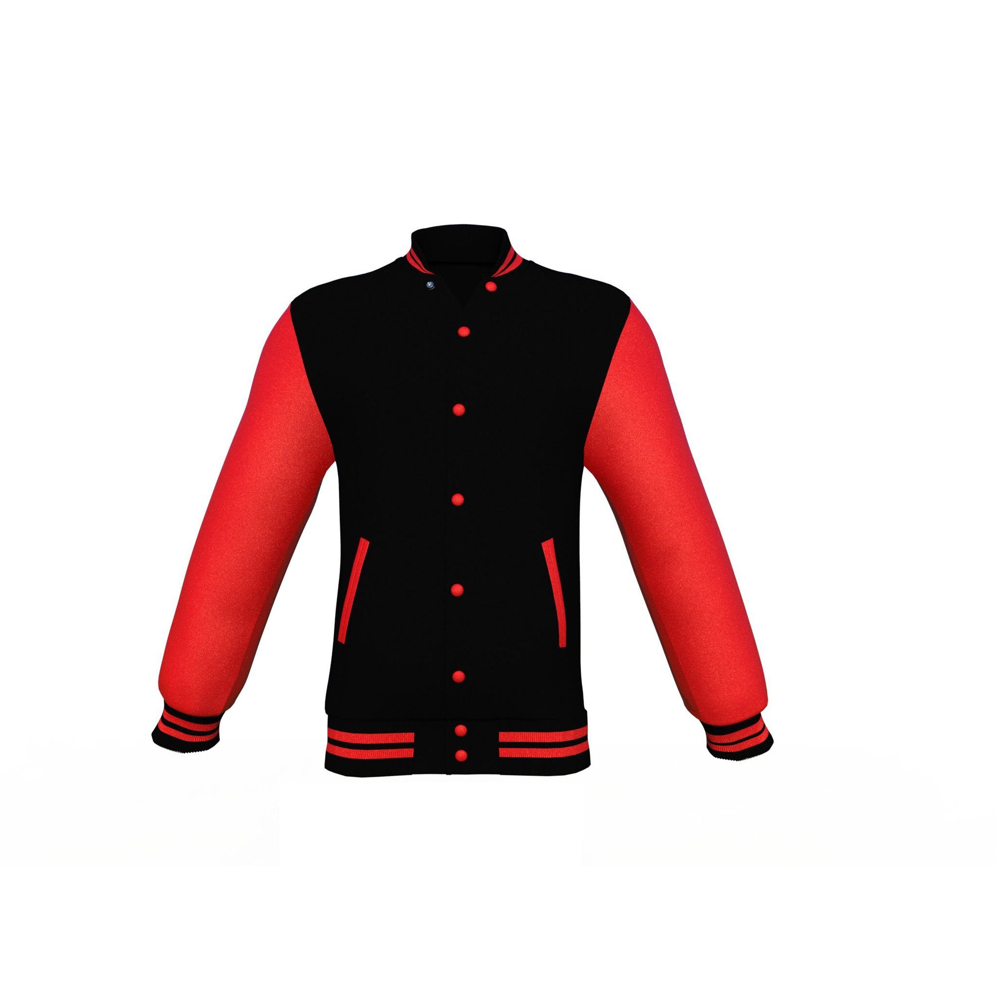Black & Red Varsity Jacket - Leather Letterman | Full Grain Apparel