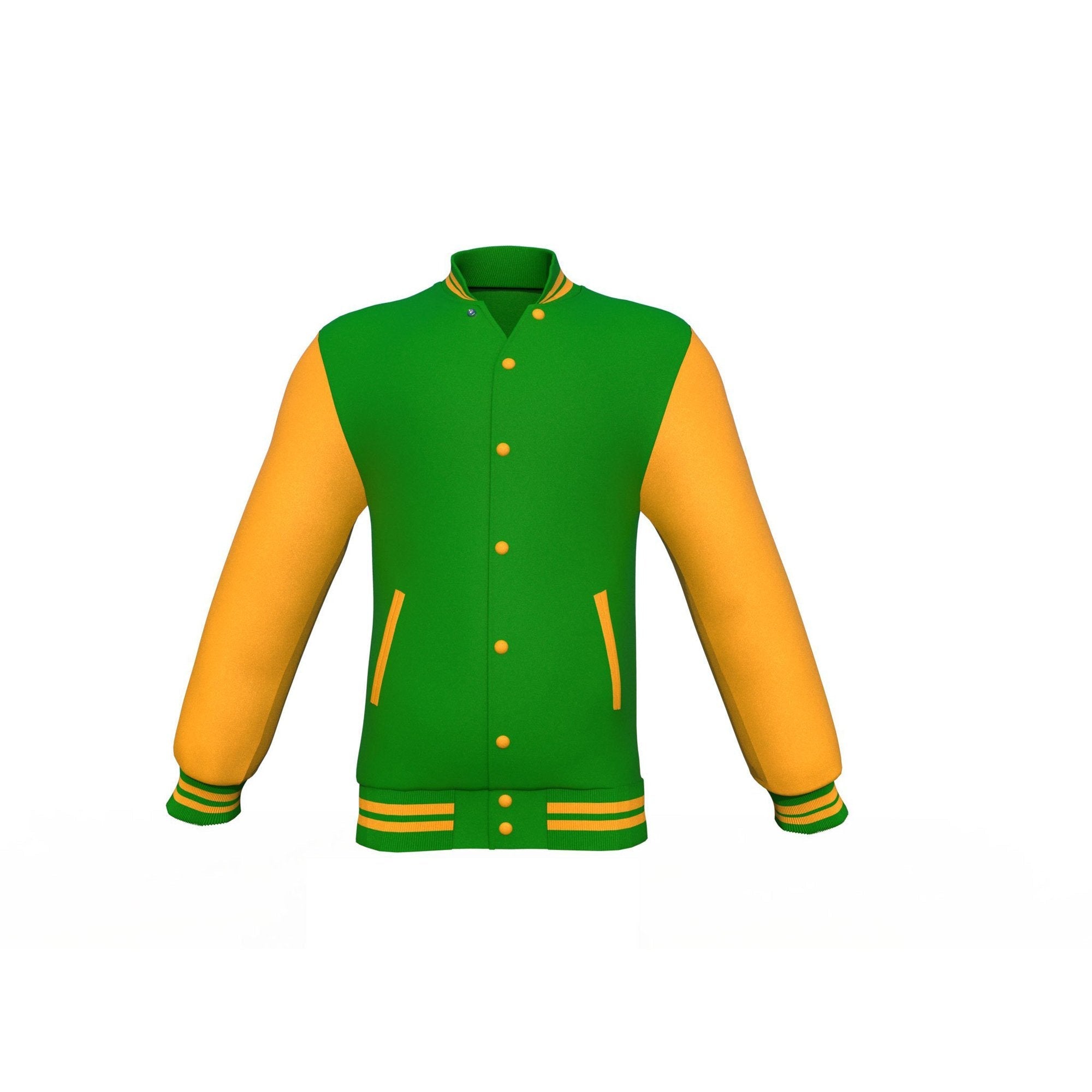 Dark Green & Gold Varsity Jacket - Custom Letterman | Full Grain Apparel