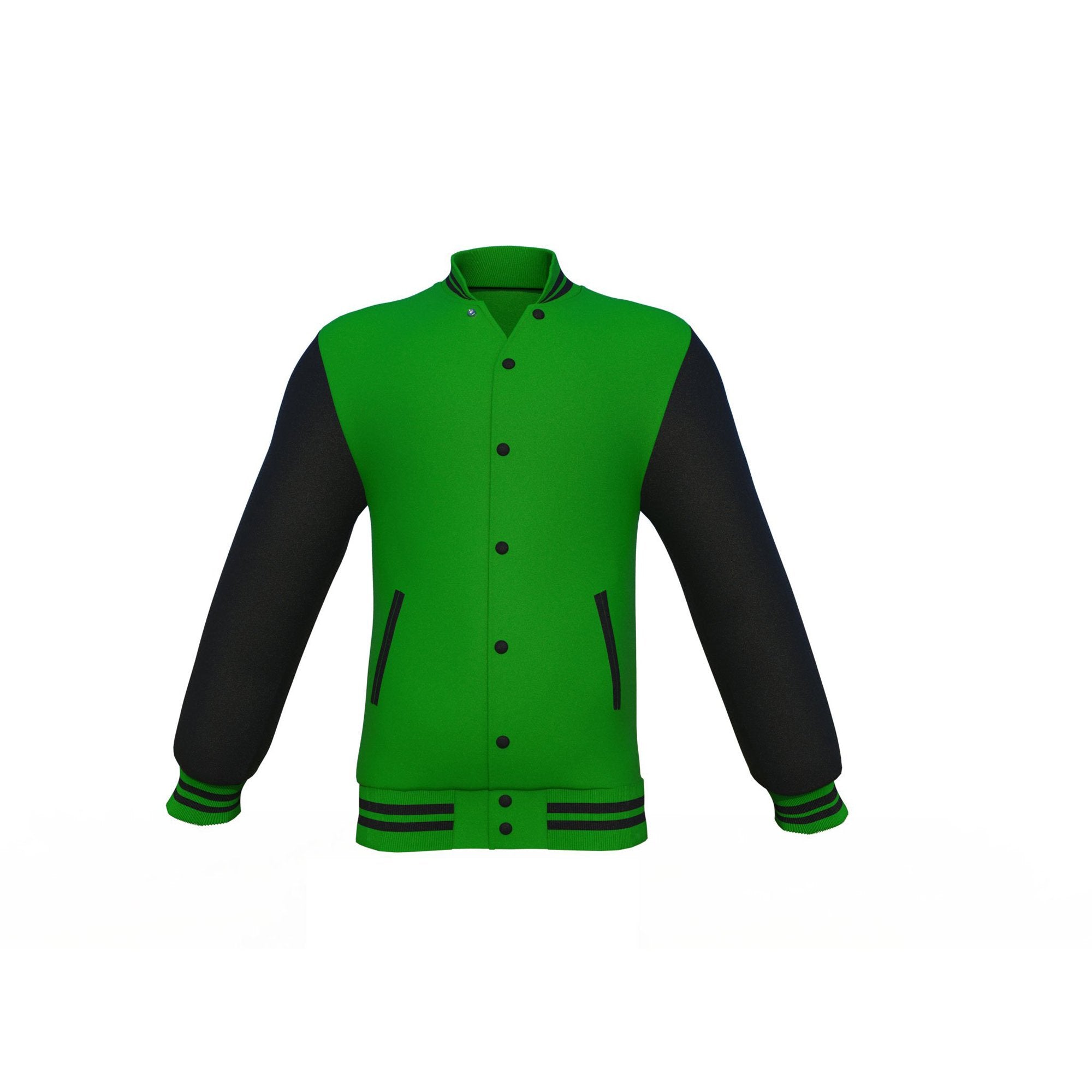 Dark Green & Black Varsity Jacket - Custom Letterman | Full Grain Apparel
