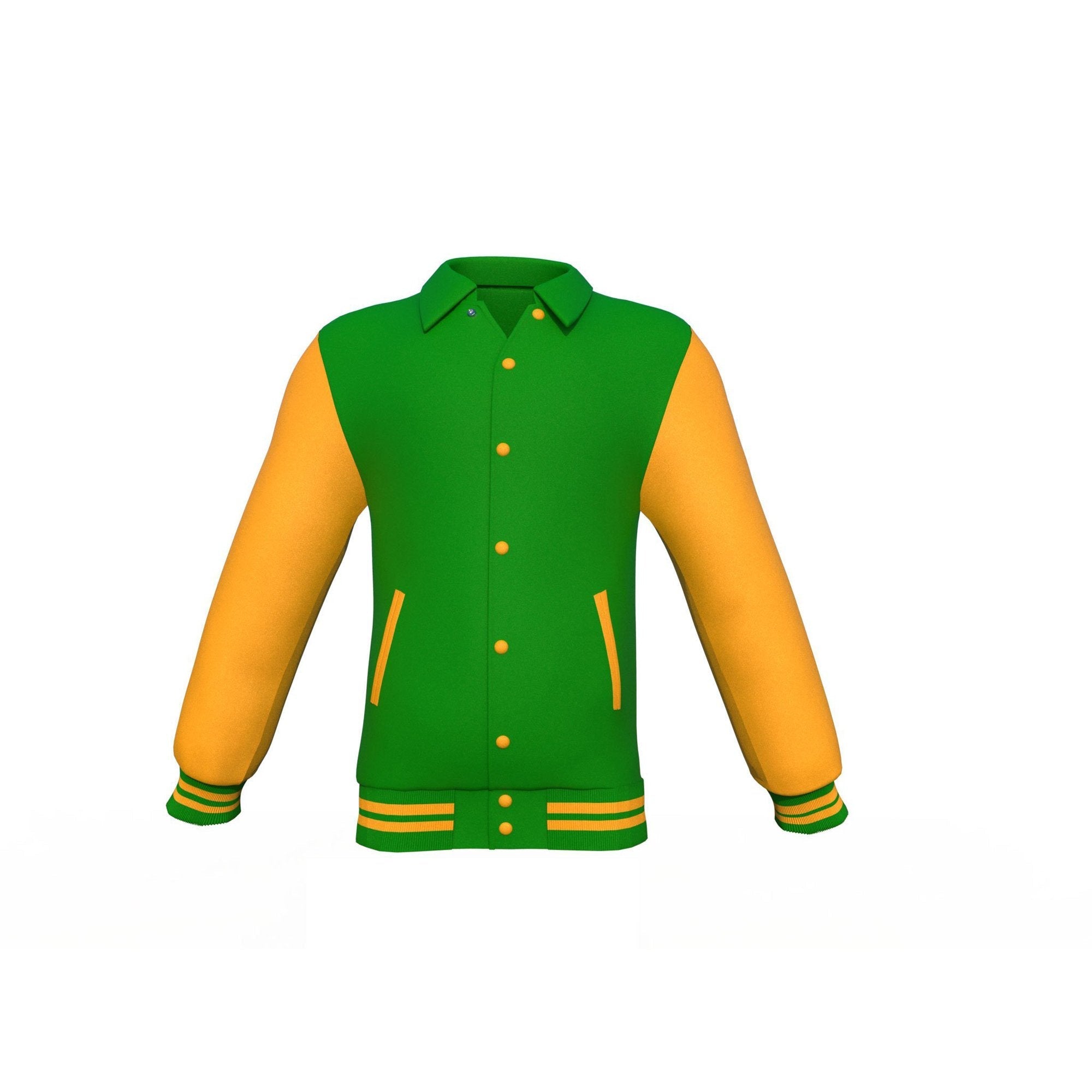 Dark Green & Gold Varsity Jacket - Custom Letterman | Full Grain Apparel