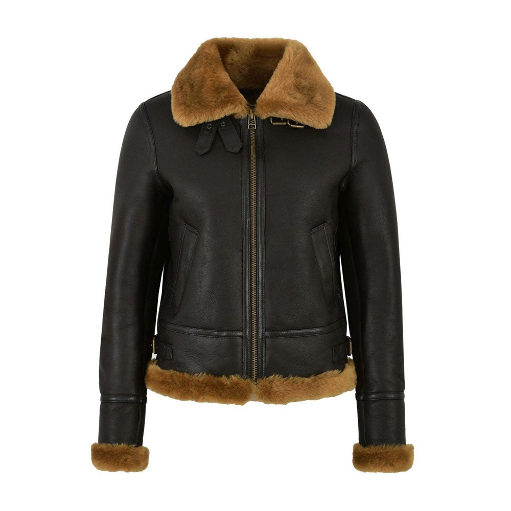 Women’s RAF B3 Flying Bomber Aviator Style Shearling Leather Jacket - Heritage Heritage Edition | Full Grain Apparel