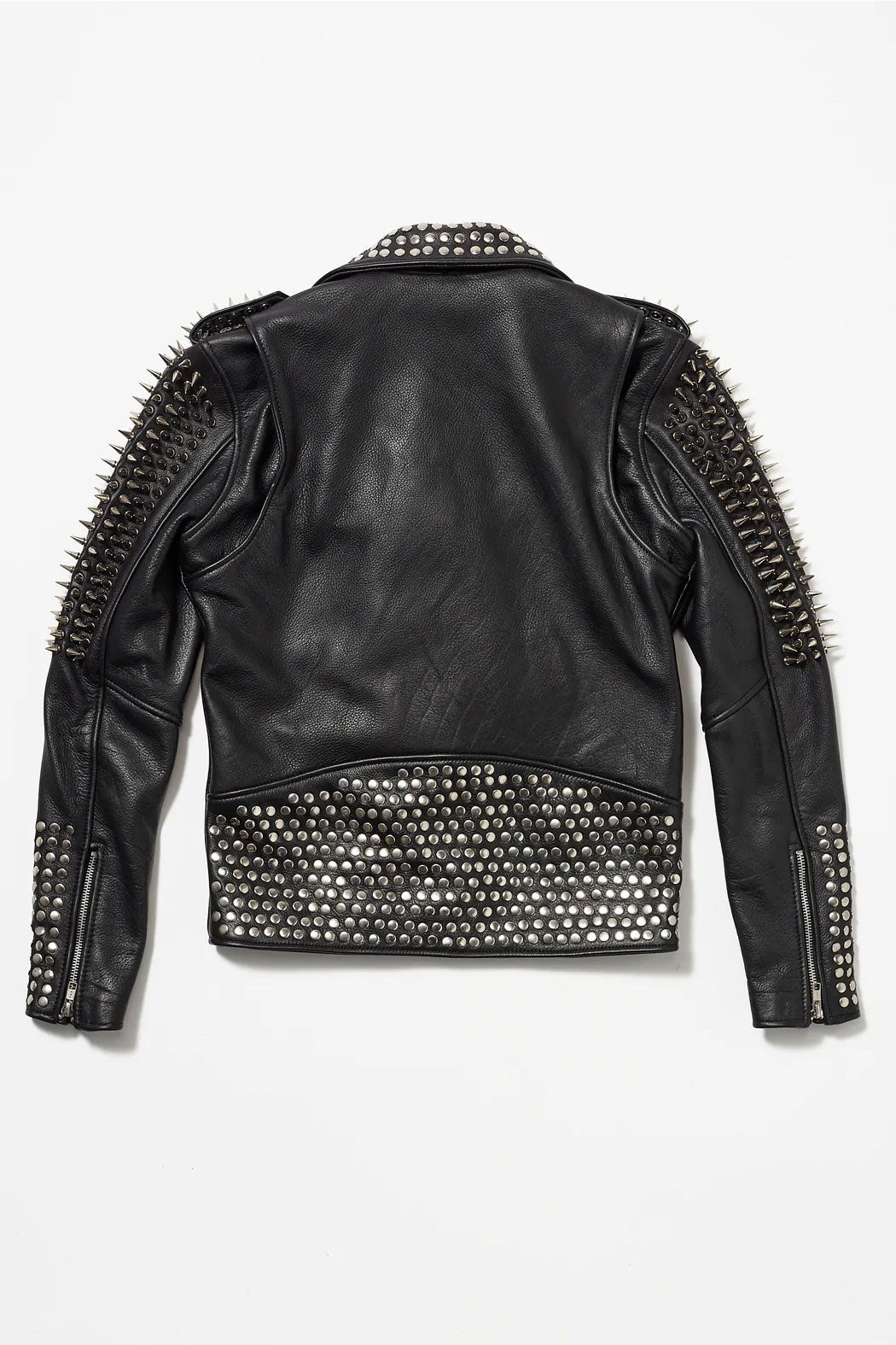 Women’s "Gothic Titan" Punk Jacket | Premium Obsidian Lambskin | Extreme Silver Long-Spike & Studded Biker | Full Grain Apparel