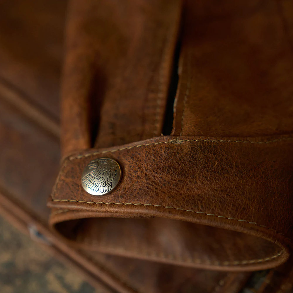 Men’s "Midnight Nomad" Hybrid | Premium Brown Lambskin | Iconic Trucker x Biker Leather Jacket | Full Grain Apparel