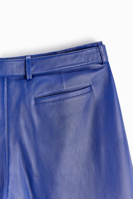 Men’s "Cobalt Rebel" Moto Pants | Premium Royal Blue Sheepskin | Genuine Leather Real Biker Trousers | Full Grain Apparel