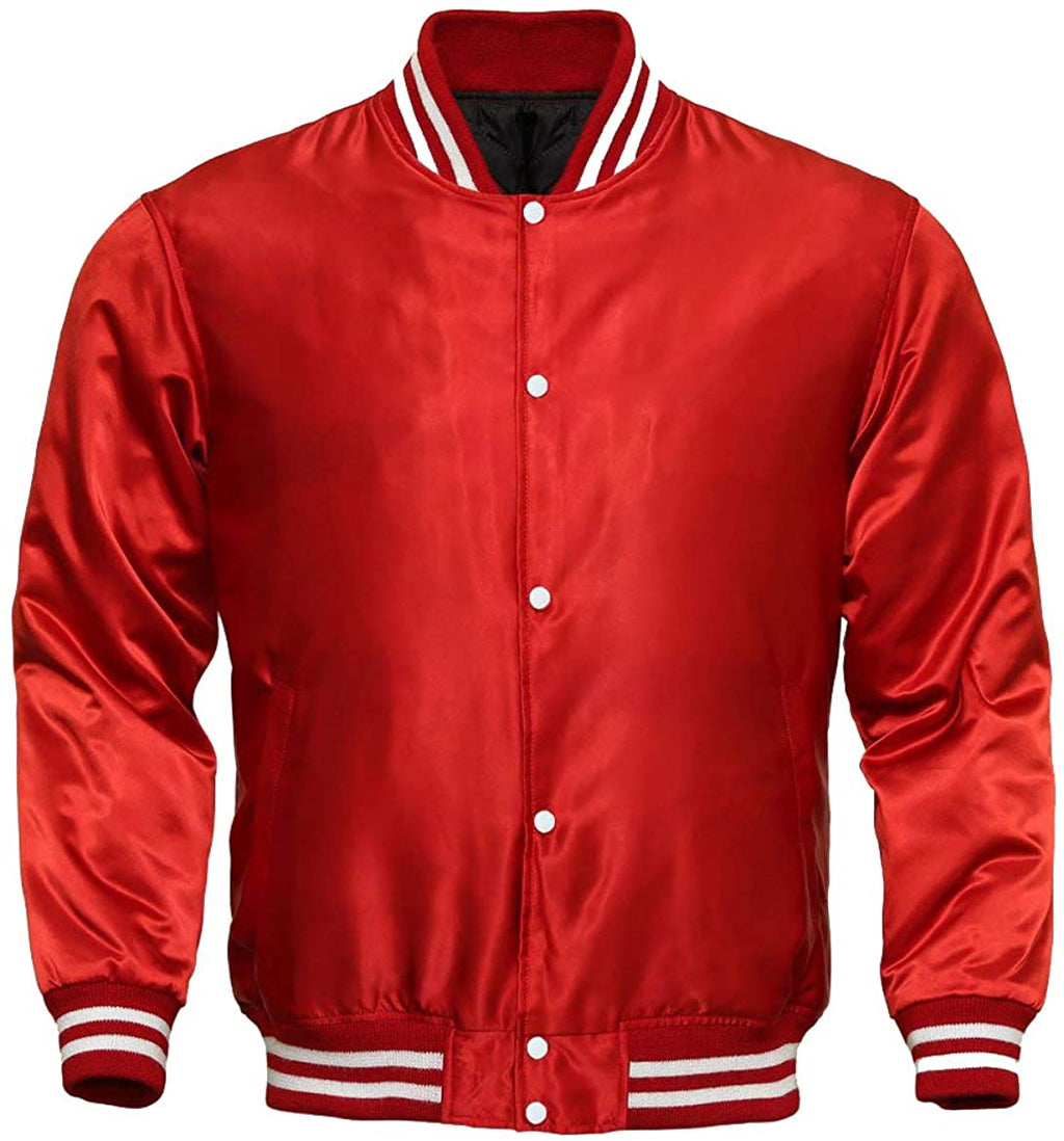 Men’s Varsity Letterman Satin Baseball Bomber Jacket | Vintage Retro | Full Grain Apparel