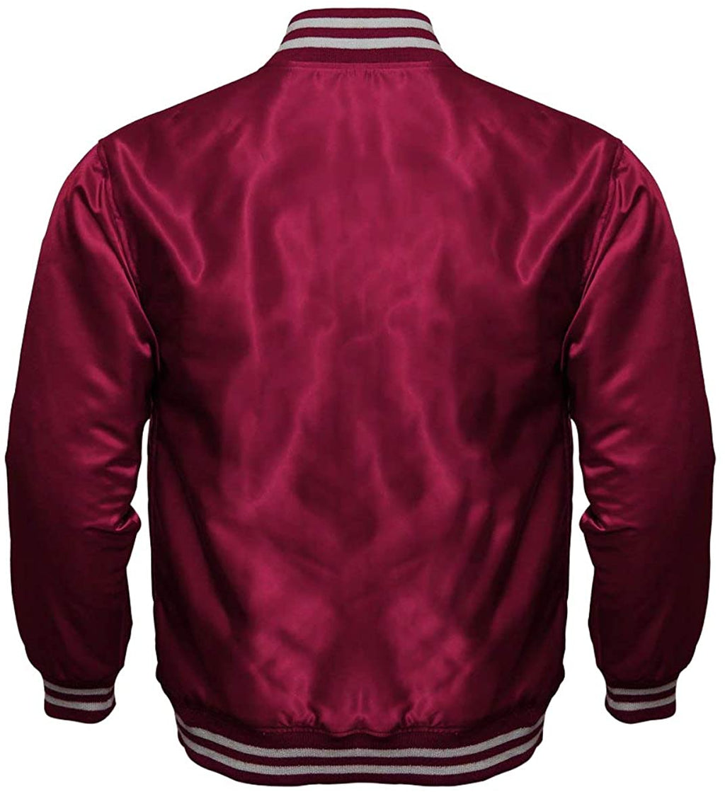 Men’s Varsity Letterman Satin Baseball Bomber Jacket | Vintage Retro | Full Grain Apparel