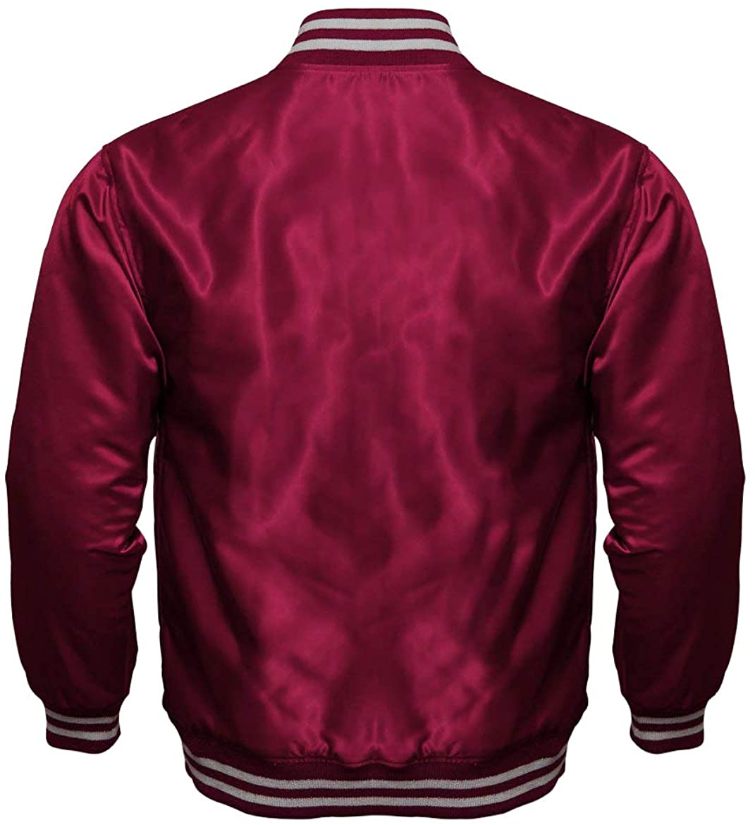 Men’s Varsity Letterman Satin Baseball Bomber Jacket | Vintage Retro | Full Grain Apparel