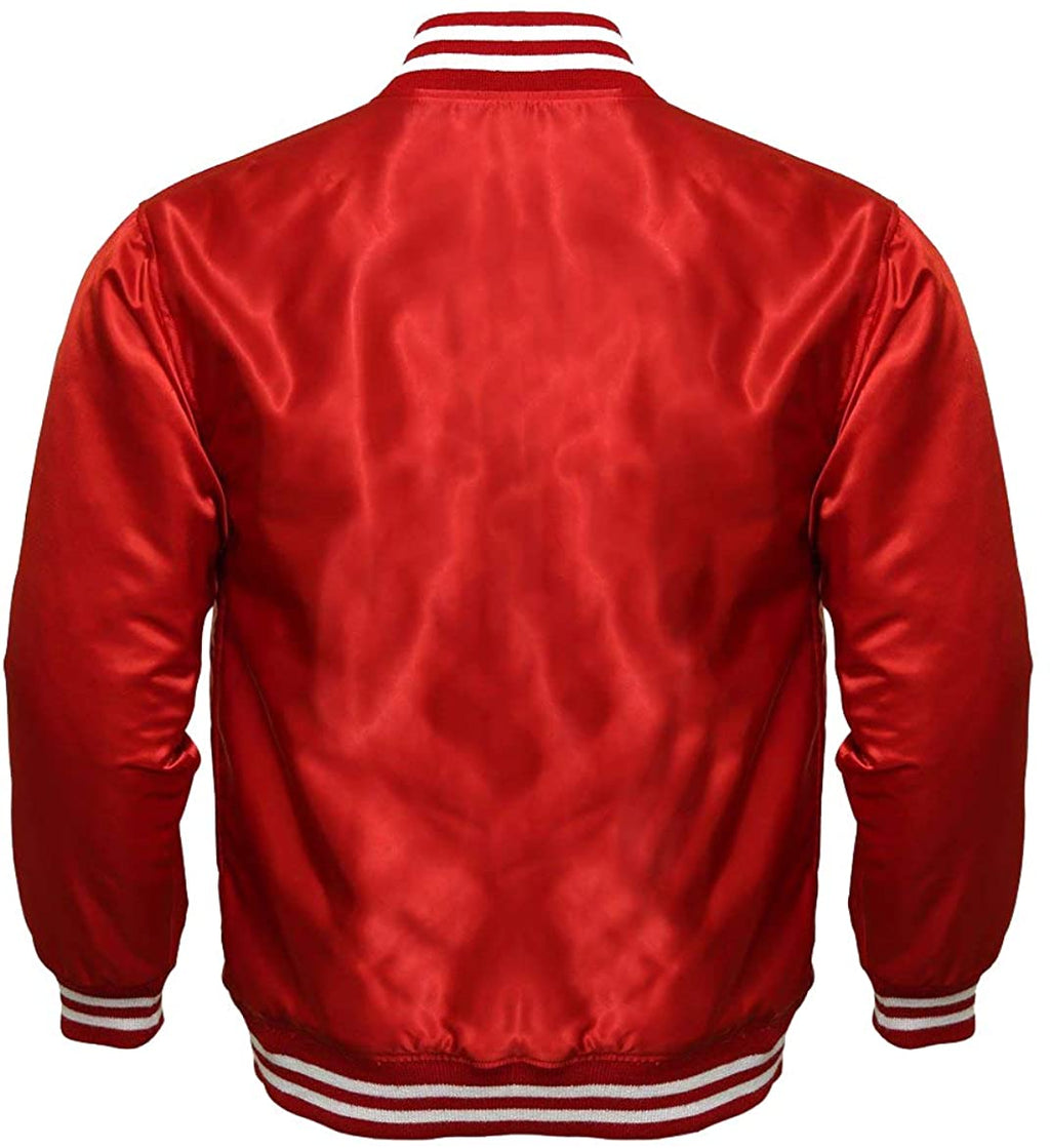 Men’s Varsity Letterman Satin Baseball Bomber Jacket | Vintage Retro | Full Grain Apparel