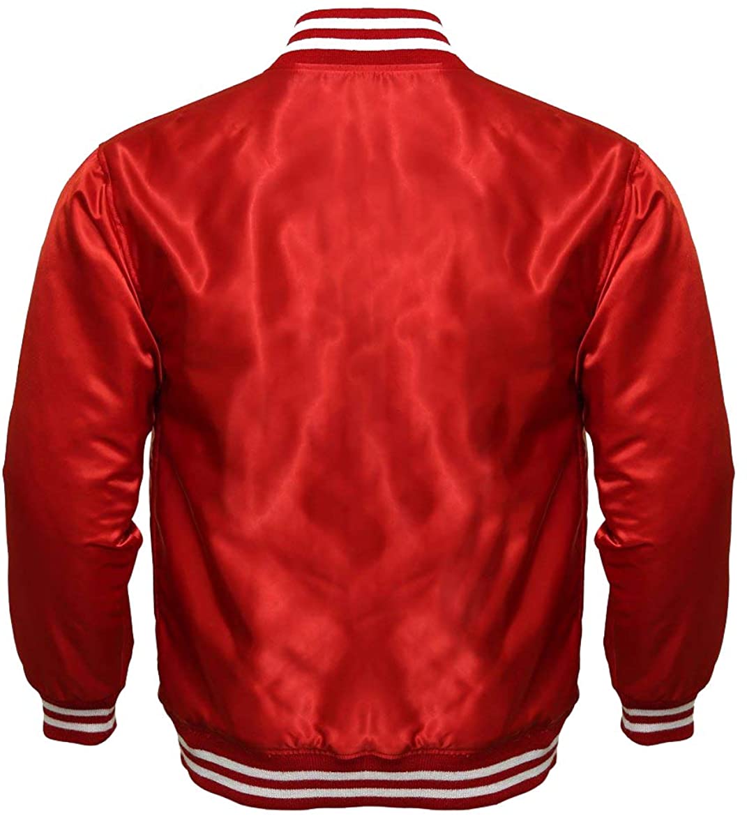 Men’s Varsity Letterman Satin Baseball Bomber Jacket | Vintage Retro | Full Grain Apparel