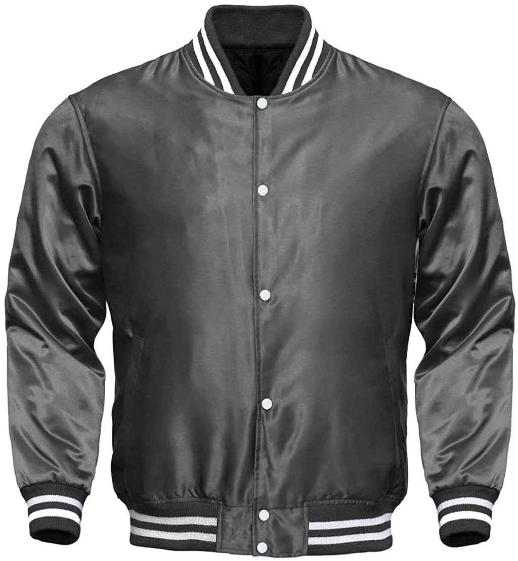 Men’s Varsity Letterman Satin Baseball Bomber Jacket | Vintage Retro | Full Grain Apparel