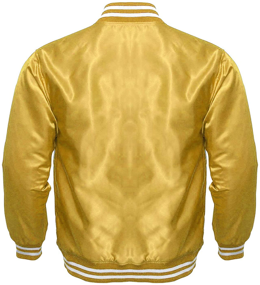 Men’s Varsity Letterman Satin Baseball Bomber Jacket | Vintage Retro | Full Grain Apparel