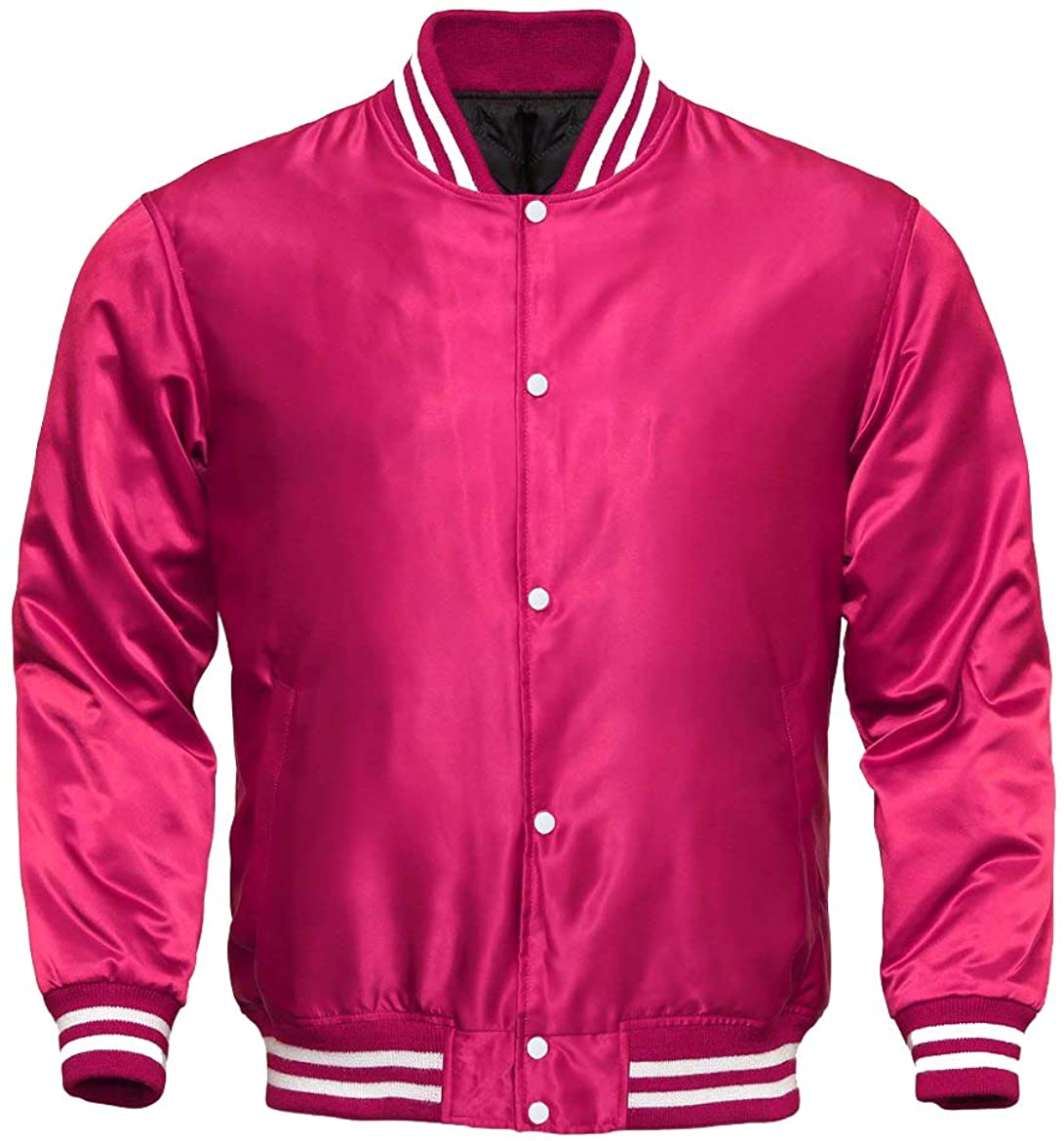 Men’s Varsity Letterman Satin Baseball Bomber Jacket | Vintage Retro | Full Grain Apparel
