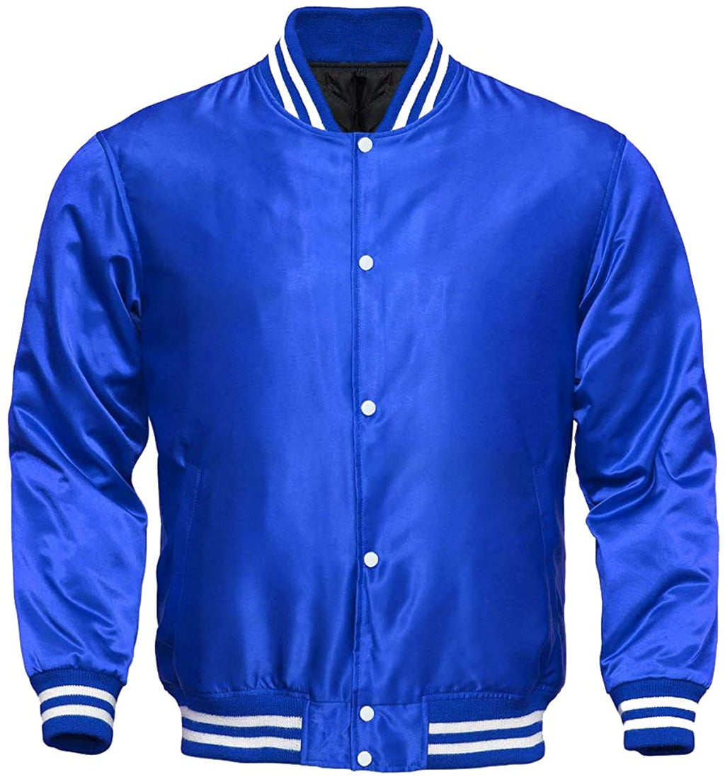 Men’s Varsity Letterman Satin Baseball Bomber Jacket | Vintage Retro | Full Grain Apparel