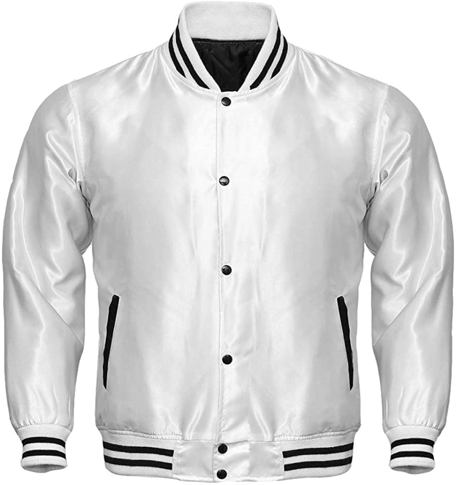 Men’s Varsity Letterman Satin Baseball Bomber Jacket | Vintage Retro | Full Grain Apparel