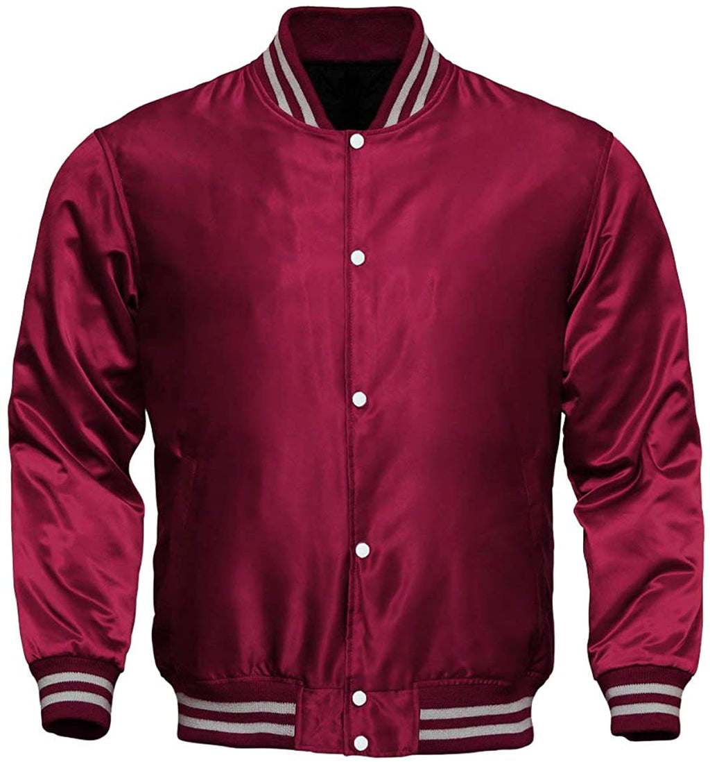 Men’s Varsity Letterman Satin Baseball Bomber Jacket | Vintage Retro | Full Grain Apparel