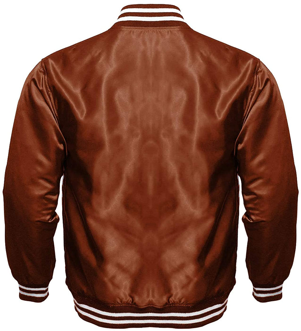 Men’s Varsity Letterman Satin Baseball Bomber Jacket | Vintage Retro | Full Grain Apparel