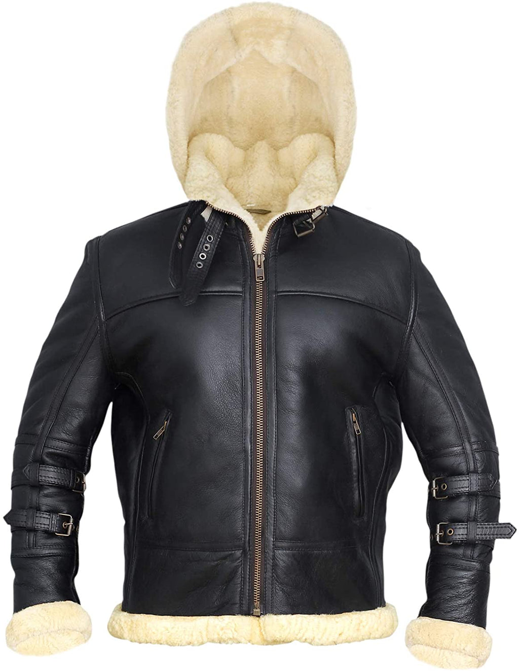 Men’s B3 Bomber Jacket with Removable Hood | Rugged Stealth Performance | Full Grain Apparel