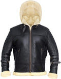 Men’s B3 Bomber Jacket with Removable Hood | Rugged Stealth Performance | Full Grain Apparel