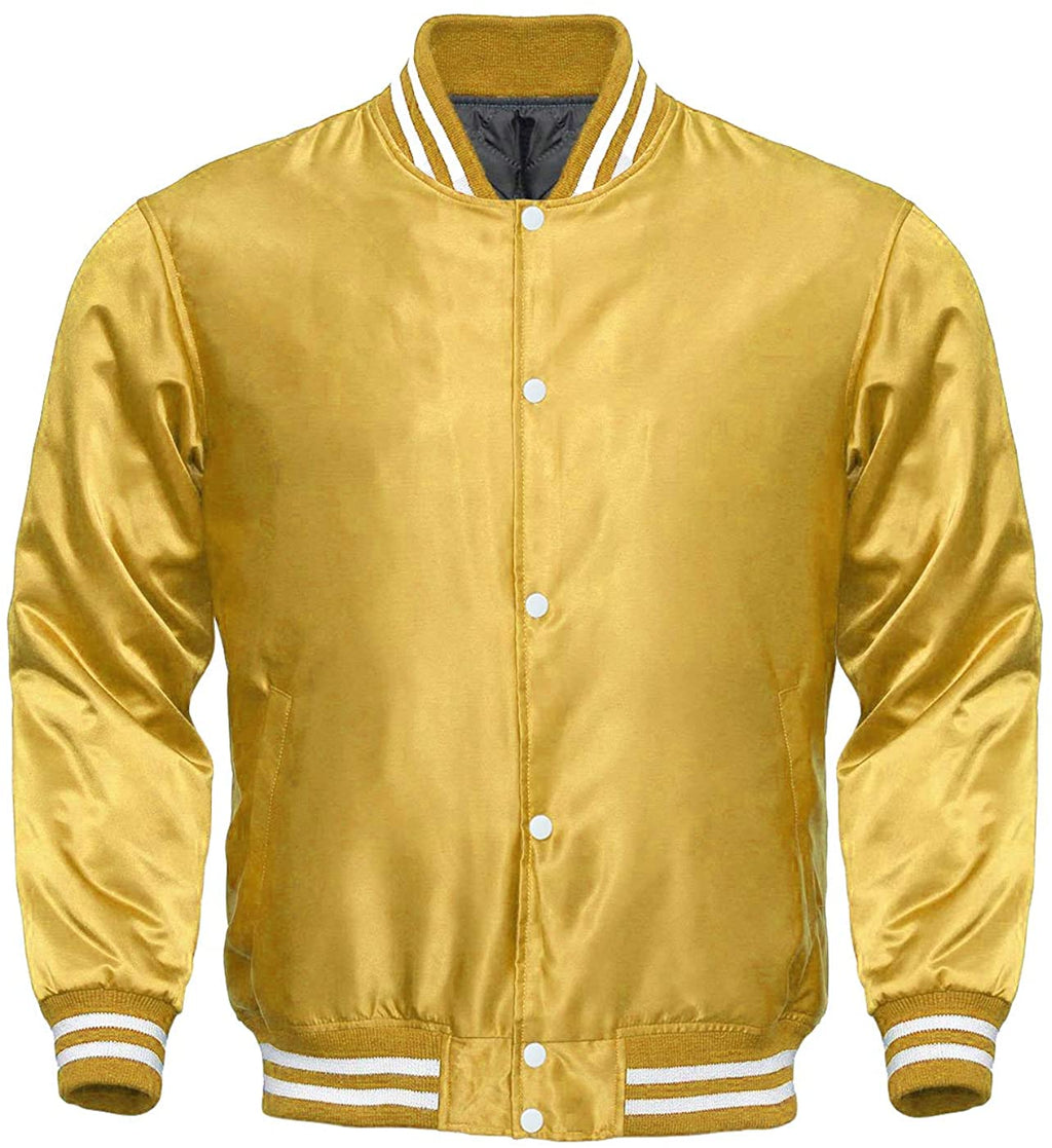 Men’s Varsity Letterman Satin Baseball Bomber Jacket | Vintage Retro | Full Grain Apparel