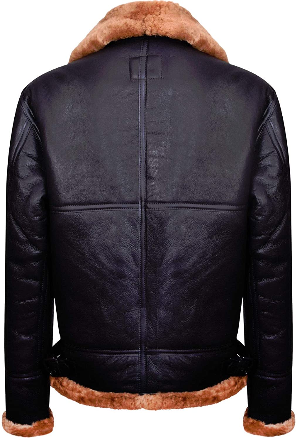 Chaqueta Bomber de Aviador para Hombre de Piel de Oveja Auténtica B3 Marrón Jengibre | Distinción de Herencia Robusta | Vestimenta de Granos Completos