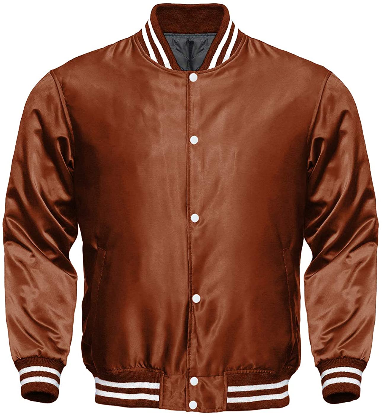 Men’s Varsity Letterman Satin Baseball Bomber Jacket | Vintage Retro | Full Grain Apparel