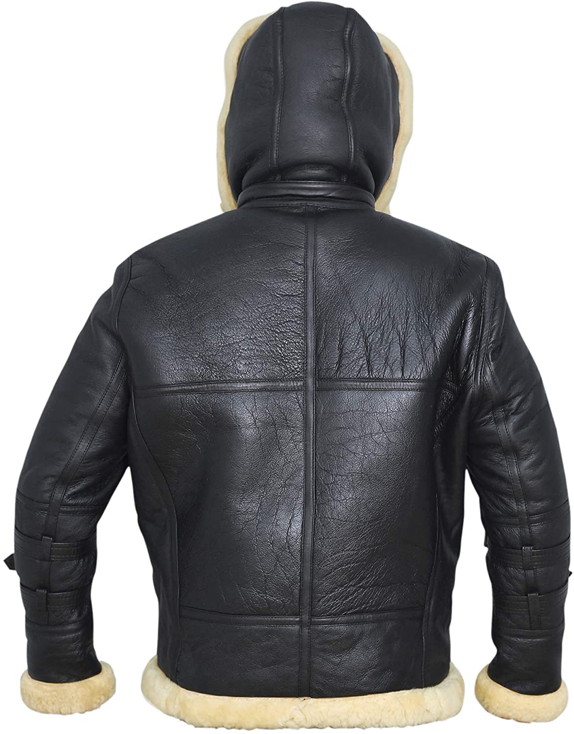 Chaqueta bómber B3 para hombre con capucha extraíble | Rendimiento robusto y discreto | Prendas de piel de plena flor