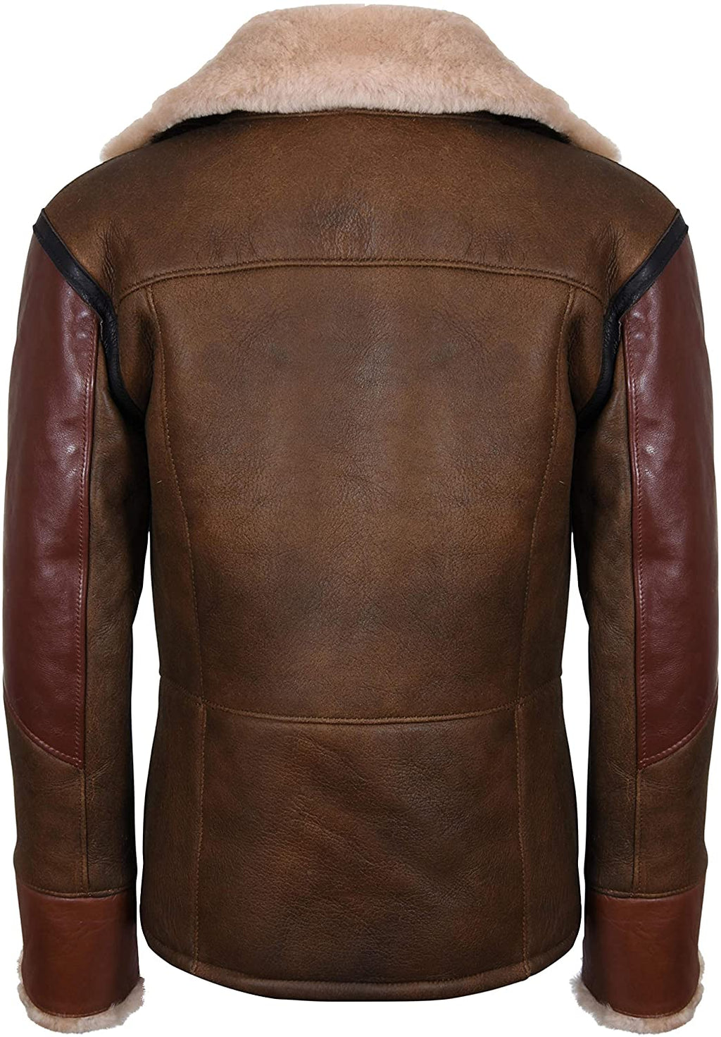 Men’s Brown Crossover B3 Sheepskin Aviator Biker Jacket | Rugged Fusion Style | Full Grain Apparel