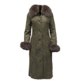 Women's Caitlan's Shearling Sheepskin Long Coat | Real Fox Fur | Full Grain Apparel