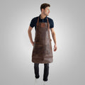Men’s "Master Artisan" Full-Length Apron | New Brown Handmade Sheepskin | Genuine Heavy-Duty Protective Leather | Full Grain Apparel