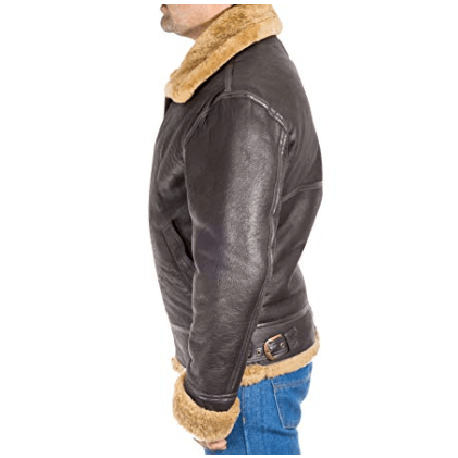 Men’s Aviator Faux Fur Brown Leather Jacket | Vintage Flight Command | Full Grain Apparel
