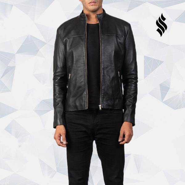 Men’s Adornica Black Leather Biker Jacket | Rugged Sophistication | Full Grain Apparel