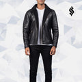 Men’s Black Shearling Leather Jacket | Rugged Winter Elite | Full Grain Apparel
