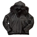 Men’s B-3 Black Hooded Bomber Jacket | Rugged Stealth Utility | Full Grain Apparel