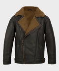 The "Anderson" Signature B3 | Stealth Black Sheepskin | Premium Double-Face Shearling Flight Jacket | Full Grain Apparel