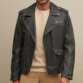 Men’s Asymmetrical Leather Biker Jacket | The Brando Heritage | Full Grain Apparel
