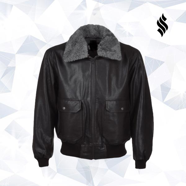 The "Midnight Aviator" Leather Jacket | Black Grain & Removable Fur Collar | Full Grain Apparel