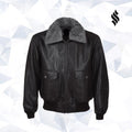 The "Midnight Aviator" Leather Jacket | Black Grain & Removable Fur Collar | Full Grain Apparel