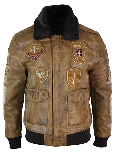 Men’s Aviator Fur Bomber Jacket | Rugged Tactical Luxury | Full Grain Apparel