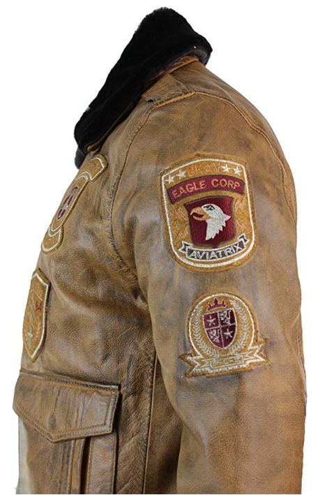 Chaqueta Aviador de Piel para Hombre | Lujo Táctico Robusto | Prendas de Cuero de Grano Completo
