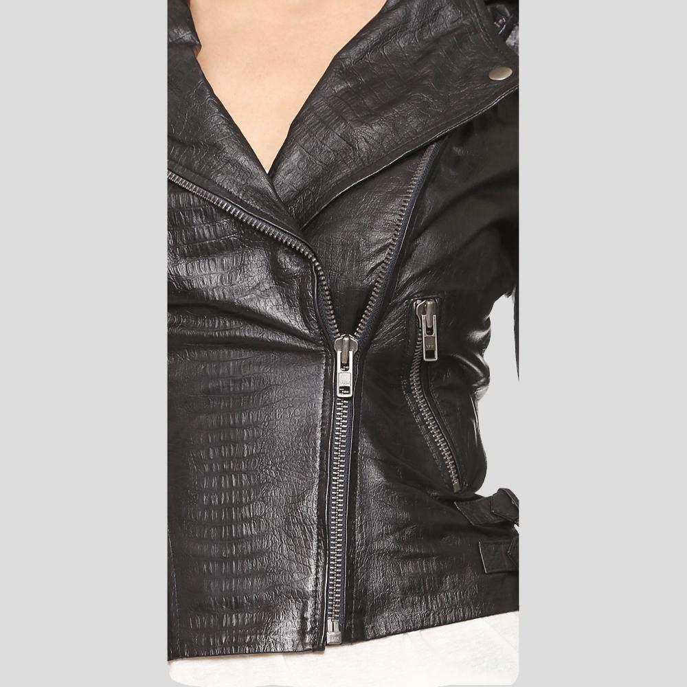 Women’s Azaria Black Motorcycle Leather Jacket | Full Grain Apparel