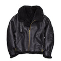 Men’s B3 Black Premium Sheepskin Leather Jacket | Rugged Stealth Luxury | Full Grain Apparel