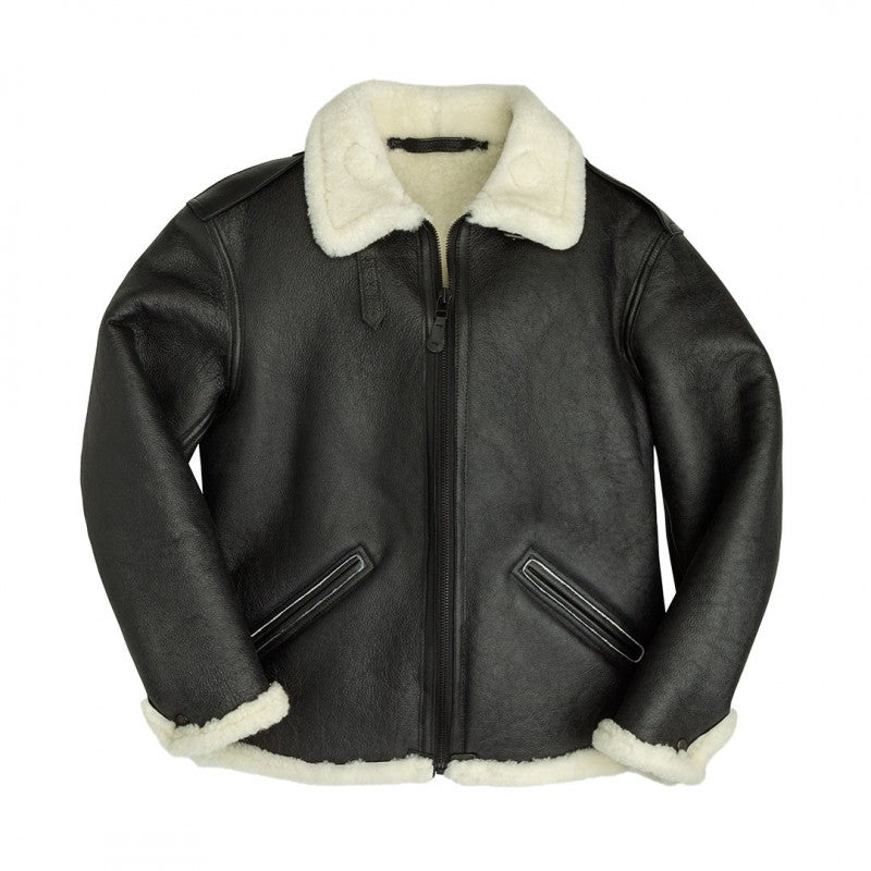 Men’s B-6 Black Shearling Bomber Jacket | Full Grain Apparel